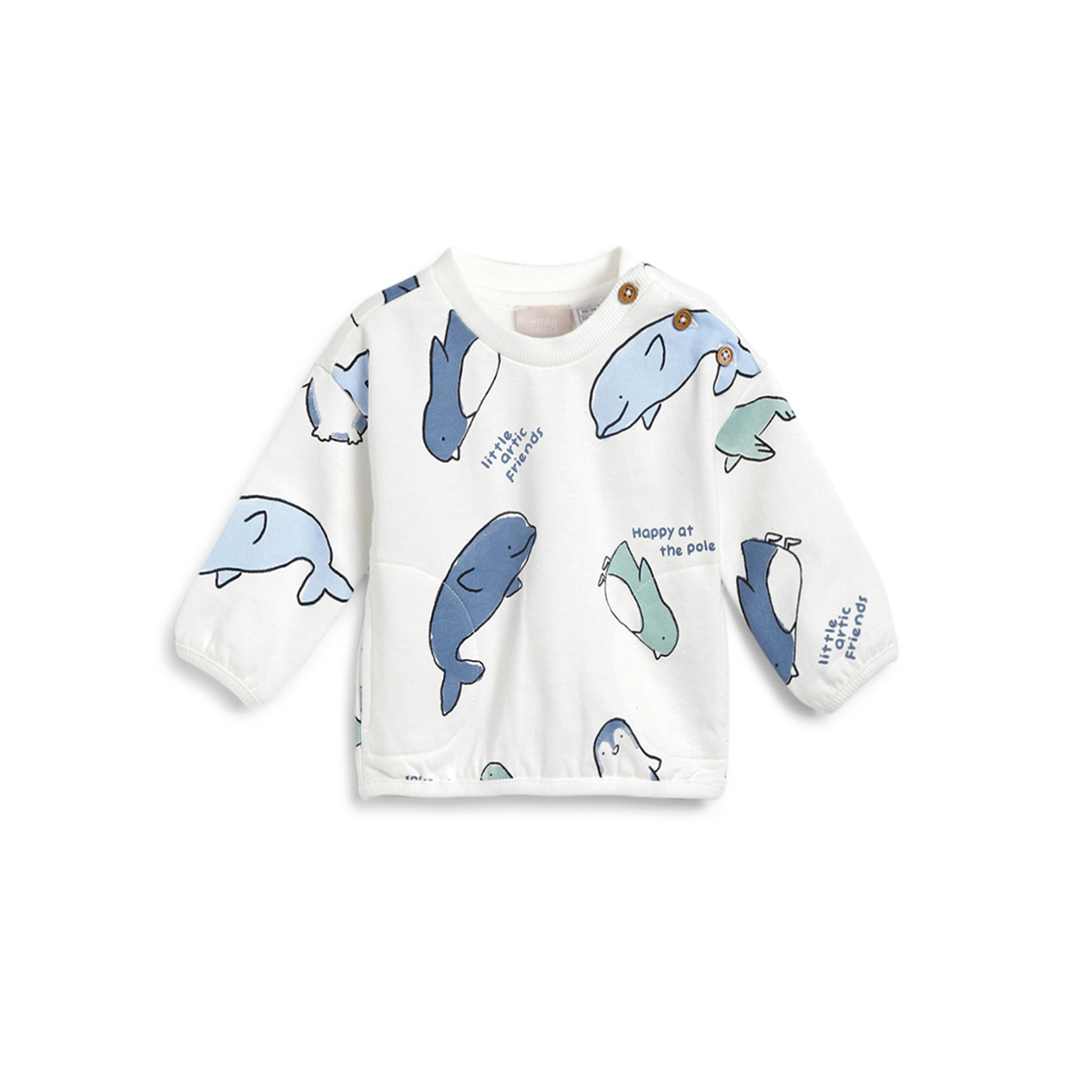 Boys Printed Sweatshirt-White